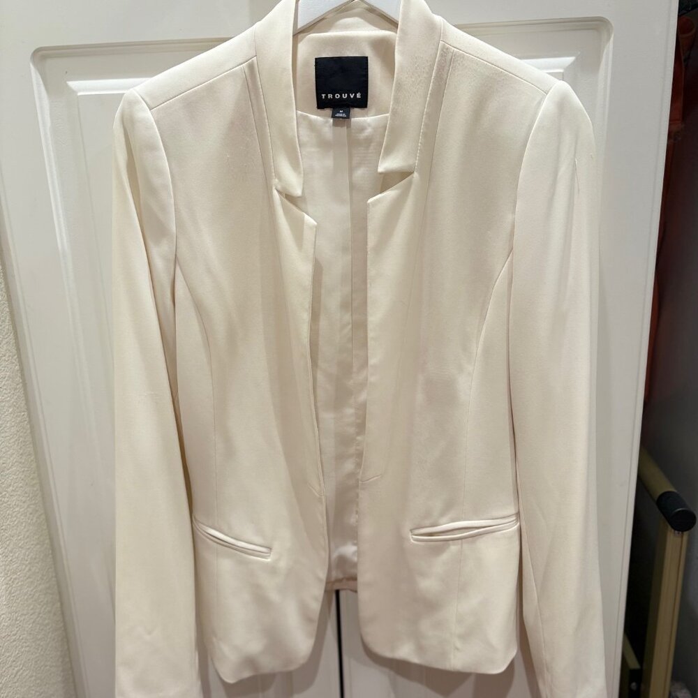 Ivory Crepe Blazer from Trouve
